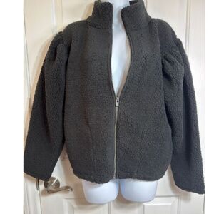 Express Black Teddy Puff Sleeve Jacket